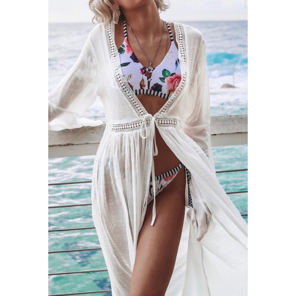 Cupshe- White Open Back Cover Up